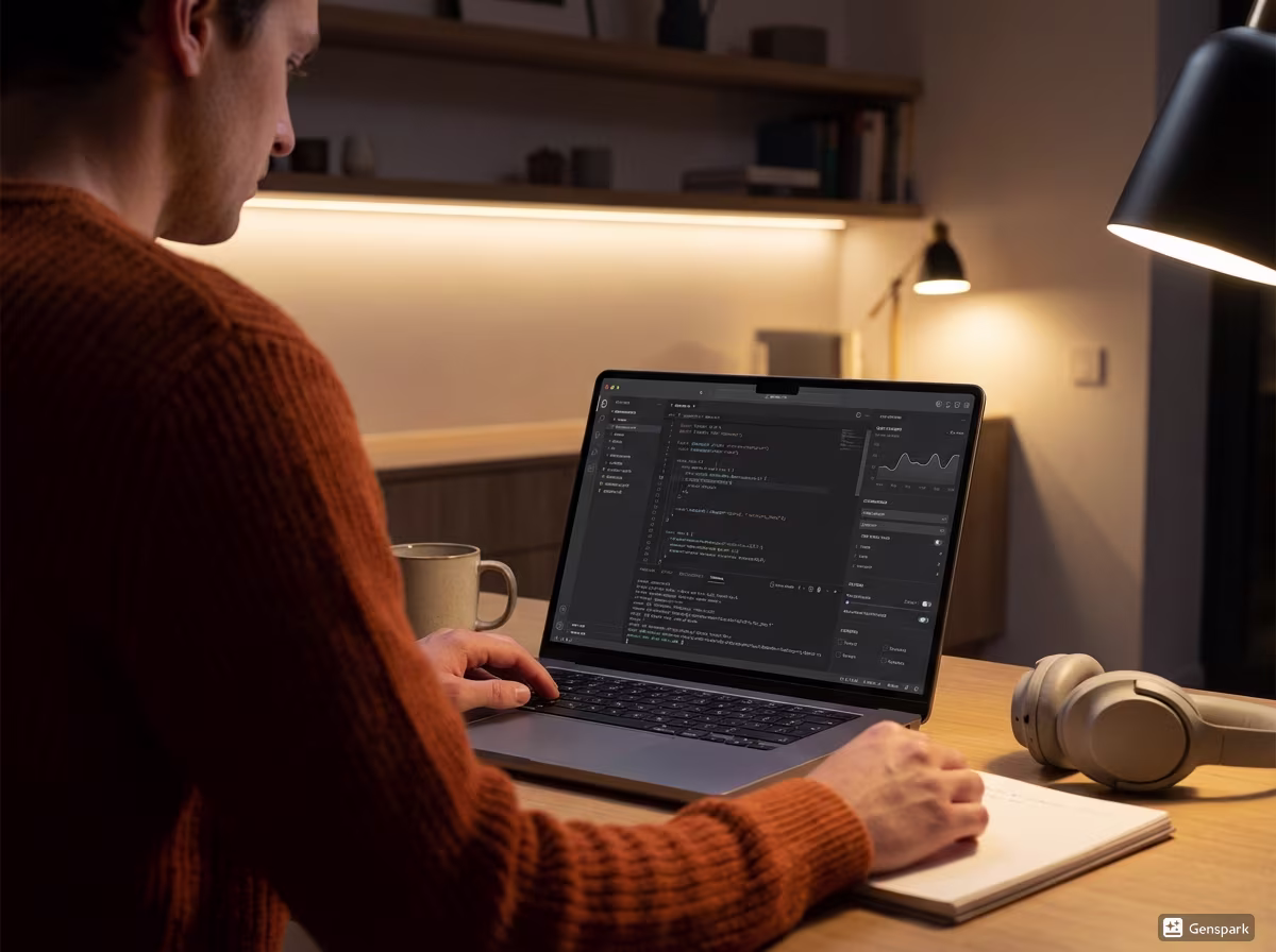 Person Working on Laptop